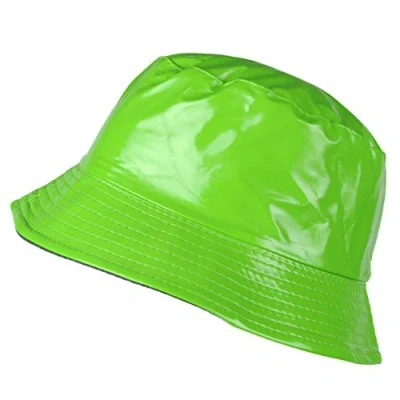 Afbeelding van TOUTACOO, Regenbob, regenhoed, vinyl, waterdicht, gewaxte look, 17 uni groen