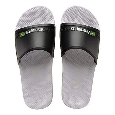 Afbeelding van Havaianas Hav. Slide Brasil Damessandalen met open teen, Zwart Wit 0128