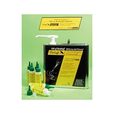 Afbeelding van Rohloff 8409XL oliewisselset voor 10 oliewissels van naaf (250 ml spoelolie + 125 gansjaarolie dichtingsschroeven 2x 50ml spuit vuldarmpje