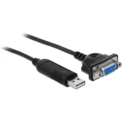 Afbeelding van USB A (m) naar 9 pins SUB D met moeren (v) seriële RS232 adapter / FTDI chip 1,8 meter