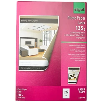 Image de sigel papier photo, format A4, 135 g/m2, glacé recto verso, 100f