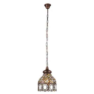 Afbeelding van EGLO Vintage Jadida Hanglamp 1 Lichts Koperkleurig Bont