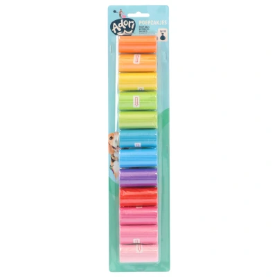 Afbeelding van Adori Poepzakjes Regenboog Hondenpoepzakjes Assorti 12 Rollen