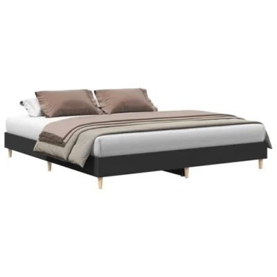 Afbeelding van vidaXL Bedframe matras zonder 200x200 cm spaanplaat zwart