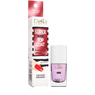 Afbeelding van Delia Cosmetics De Super Shine Top Coat is gemaakt van glanzende en gladde nagels voorzien een versterkte beschermende plaat Acai bessenolie Sneldrogend 11 ml