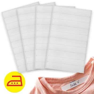 Afbeelding van AVERY 40 blanco kledingetiketten om op te strijken, beschrijfbaar, wit formaat 0,9 x 5,2 cm