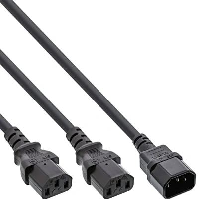 Image de InLine Y cable Câble d&#039;alimentation IEC 60320 C14 pour power C13 3 m noir