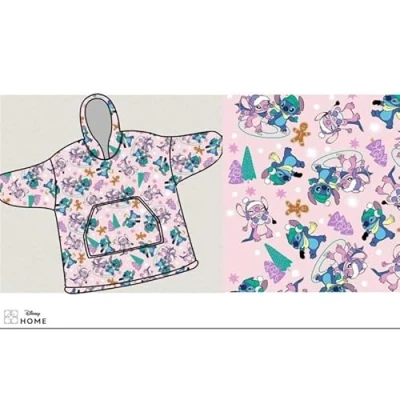 Afbeelding van Disney Lilo &amp; Stitch Hoodie Fleece deken, Winter Wonderland Kind One Size