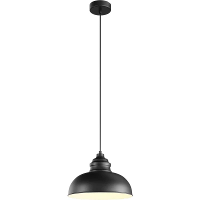 Afbeelding van Lindby hanglamp 1licht metaal H: 19 cm E27 mat zwart, wit