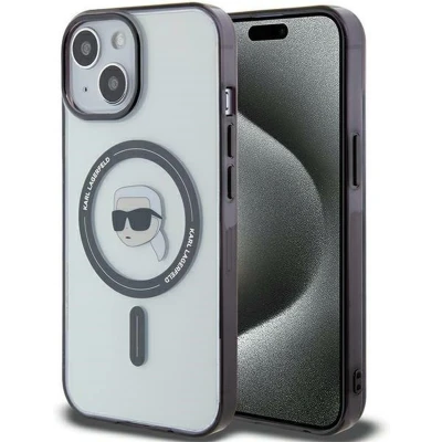 Afbeelding van Karl Lagerfeld iPhone 15 Plus Hardcase hoesje Magsafe compatible Karl’s Head