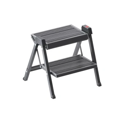Afbeelding van Hailo STEPFIX 4410001 Ladder, inklapbaar, 2 treden, zwart