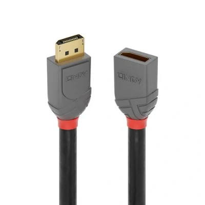 Image de Lindy Anthra Line Rallonge de câble DisplayPort (M) pour (F) 1.4 2 m rond support 8K60Hz (7680 x 4320) noir