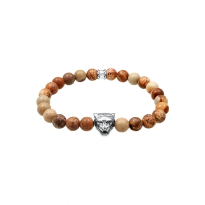 Afbeelding van Kuzzoi Tiger Beads Armband, Heren, Maat: 23, Braun
