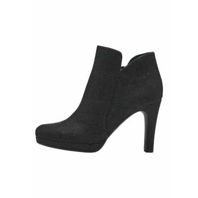 Afbeelding van Tamaris Enkellaarsjes met plateauzool, Dames, Maat: 38, Black glam Textiel