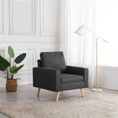 Image de vidaXL Fauteuil gris foncé tissu