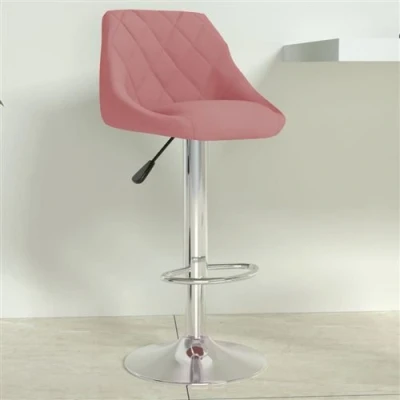 Image de vidaXL Tabouret de bar Rose Velours333595