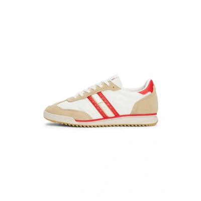 Afbeelding van Tommy Jeans Retro Runner Cleated Sneakers laag, Dames, Maat: 37, Relic tan Leer en textiel