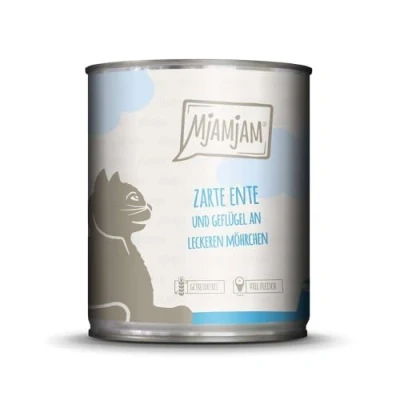Afbeelding van MjAMjAM 6 x 800 g Kattenvoer malse eend en gevogelte op heerlijke wortelen