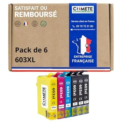 Image de COMETE 603XL 6 Cartouches d&#039;encre Compatibles Epson 603 XL Marque française