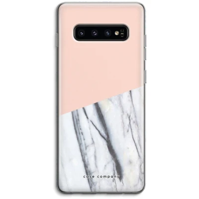 Afbeelding van Case Company® hoesje geschikt voor Samsung Galaxy S10 4G A touch of peach Soft Cover Telefoonhoesje Bescherming aan alle Kanten en Schermrand