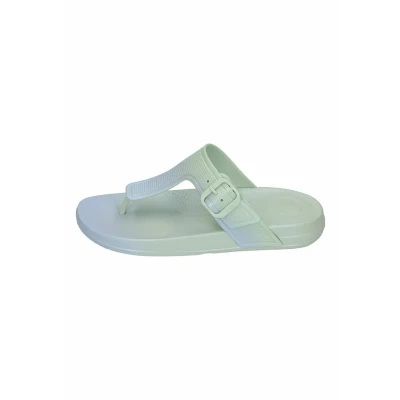 Afbeelding van FitFlop Iqushion Iridescent Adjustable Buckle Flip Flops GROEN Maat 36