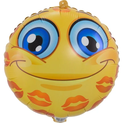 Afbeelding van Folie ballon Emoticon kusjes zelf vullen