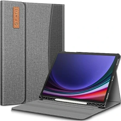 Afbeelding van FINTIE Beschermhoes voor Samsung Galaxy Tab S9 Plus 12,4 inch model 2023 (SM X810/X816/X818) met geïntegreerde S penhouder, meerdere hoeken portemonneehoesje automatisch slaap/wake vak, grijs