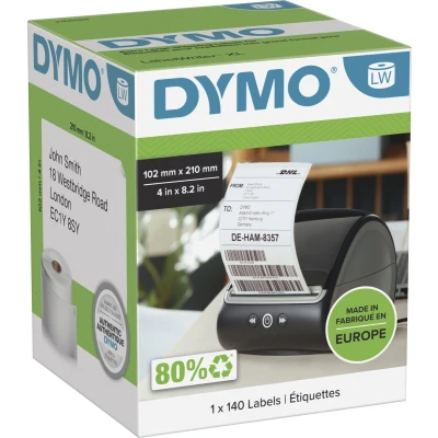 Afbeelding van Dymo Etiketten Labelwriter Ft 102 X 210 Mm (dhl), Wit, 220 Beletteringsetiketten