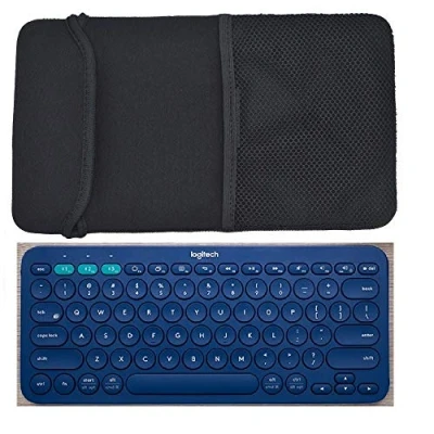 Afbeelding van Orchidtent Zwarte neopreen beschermhoes voor Logitech K380 Bluetooth toetsenbord meerdere apparaten en Arteck HB030B (K380) draadloos hoes