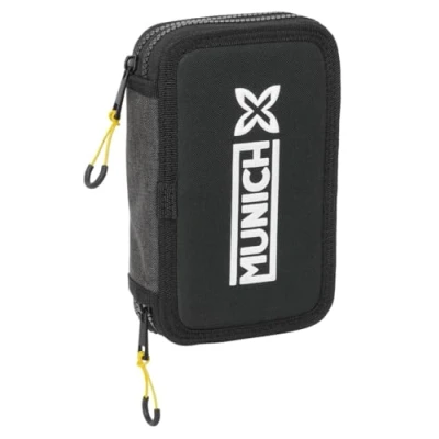 Afbeelding van Schooletui met Accessoires Munich Topo Zwart 12.5 x 19.5 4 cm 29 Onderdelen