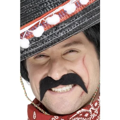 Afbeelding van Mexicaanse/cowboy verkleed nep/plak snor accessoires snorren