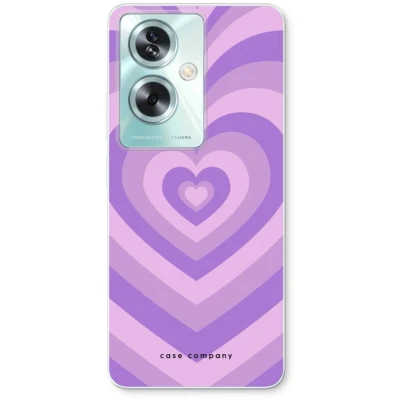 Afbeelding van Case Company® hoesje geschikt voor Oppo A79 Hart Paars Soft Cover Telefoonhoesje Bescherming aan alle Kanten en Schermrand
