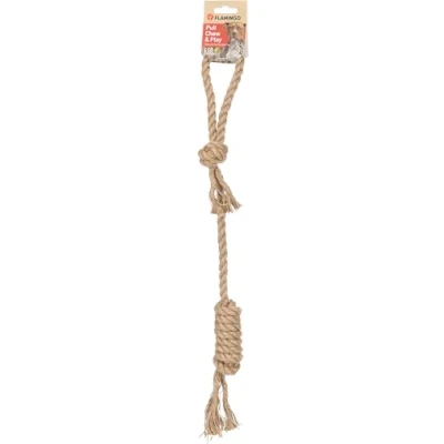 Afbeelding van Flamingo Hondenspeelgoed Trektouw Met 2 Knopen 52CM