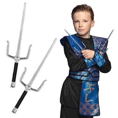 Afbeelding van Boland 50430 Set van 2 Ninja SAI wapens 60 cm kostuumaccessoires decoratie accessoires kostuum
