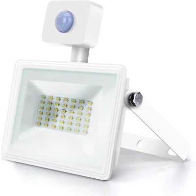 Afbeelding van LED buitenlamp wit 30W=300W schijnwerper IR sensor koelwit 4000K waterdicht IP65