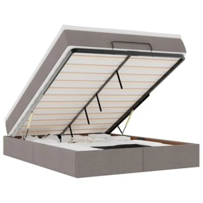Afbeelding van vidaXL Bedframe met matras 140x200cm stof taupe