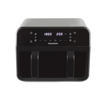Afbeelding van Salter EK5872VDE Dual View heteluchtfriteuse, 7 liter anti aanbakkom met afneembare scheidingswand, grote familiecapaciteit, raam, digitaal led touchscreen, 6 functies, 2300 W