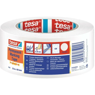 Image de TESA 4169 ruban de marquage au sol premium blanc, 50 mm x 33 m 04169 00056 94