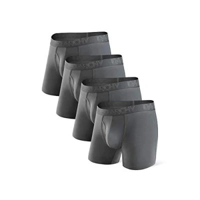 Afbeelding van DAVID ARCHY Herenondergoed van ademend en zacht bamboe met gulp, 4 donkergrijs gulp 14 cm, M, x cm