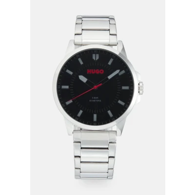 Afbeelding van HUGO First Horloge silvercoloured/black, Heren, Maat: One Size, Silver coloured/black