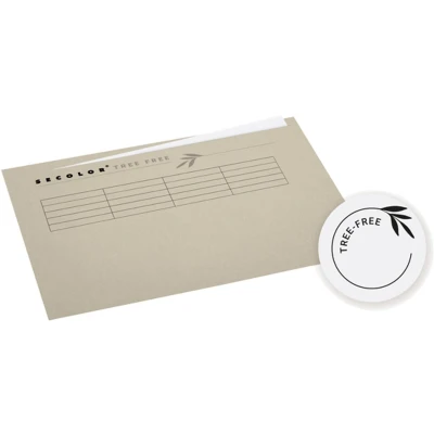 Afbeelding van Vouwmap djois tree free folio ongelijk 226gr beige Omdoos a 10 stuk 250 stuks