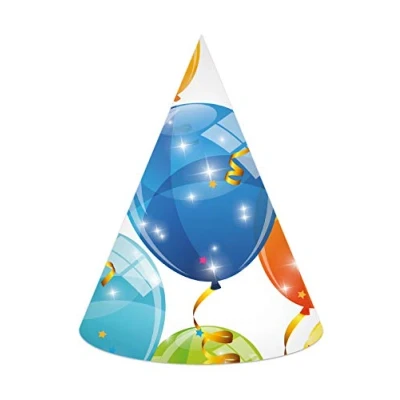 Afbeelding van Ballonnen Feesthoedjes Party 6st
