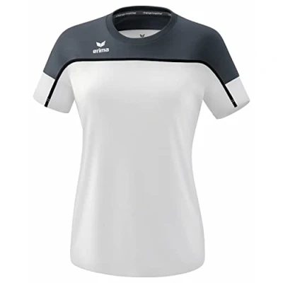Afbeelding van CHANGE by erima T shirt dames wit/slate grey/zwart / 34