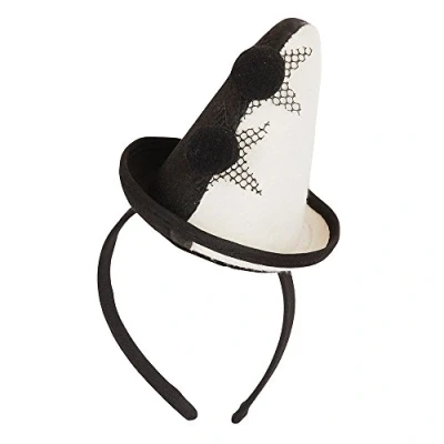 Afbeelding van Bristol Novelty BH654 Pierrot hoed op hoofdband, dames, wit, Eén maat