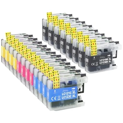 Afbeelding van 20 stuks inktpatronen compatibel met Brother LC123 XL 123 LC voor MFC J470DW J6520DW J4410DW J4510DW J4610DW J4710DW J650DW J6720DW J870DW DCW P J411 0DW (20 dW)