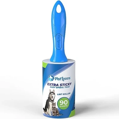Afbeelding van PetLovers Axtra kleverige pluisrol, 1 stuk met 90 vellen voor het verwijderen van dierenharen, pluisjes honden en katten (1 verpakking)