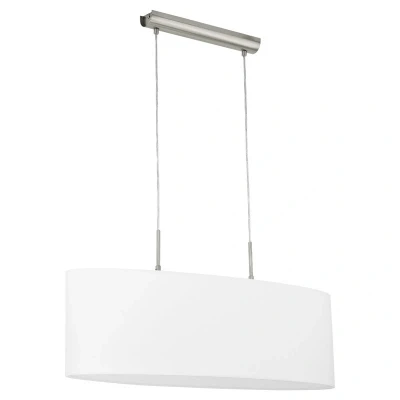 Afbeelding van EGLO Pasteri Hanglamp 2 Lichts Lengte 75cm Nikkel Mat Wit