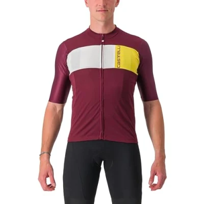 Afbeelding van CASTELLI Prologo 7 Jersey T shirt voor heren, Bordeaux/Ivory Passion Fruit