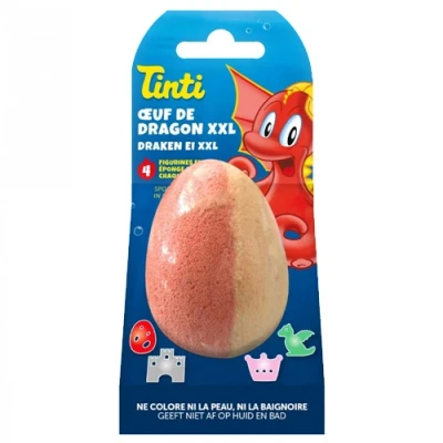 Afbeelding van Tinti Draken Ei XXL Badbruisbal Rood/Geel 1 stuk