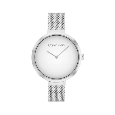 Afbeelding van Calvin Klein CK25200079 Dames Horloge Mineraalglas Roestvrijstaal Zilver Ø 36 mm Quartz Druksluiting 3 ATM (spatwater)